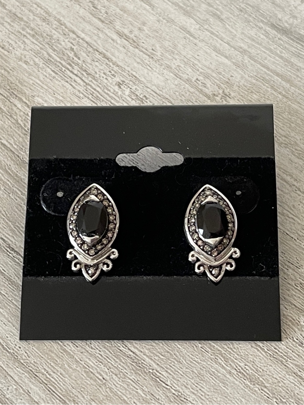 Sterling Silver Smoky Quartz Champagne Diamond Stud Earrings